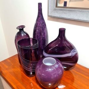 Home Decor Purple Glass Vases